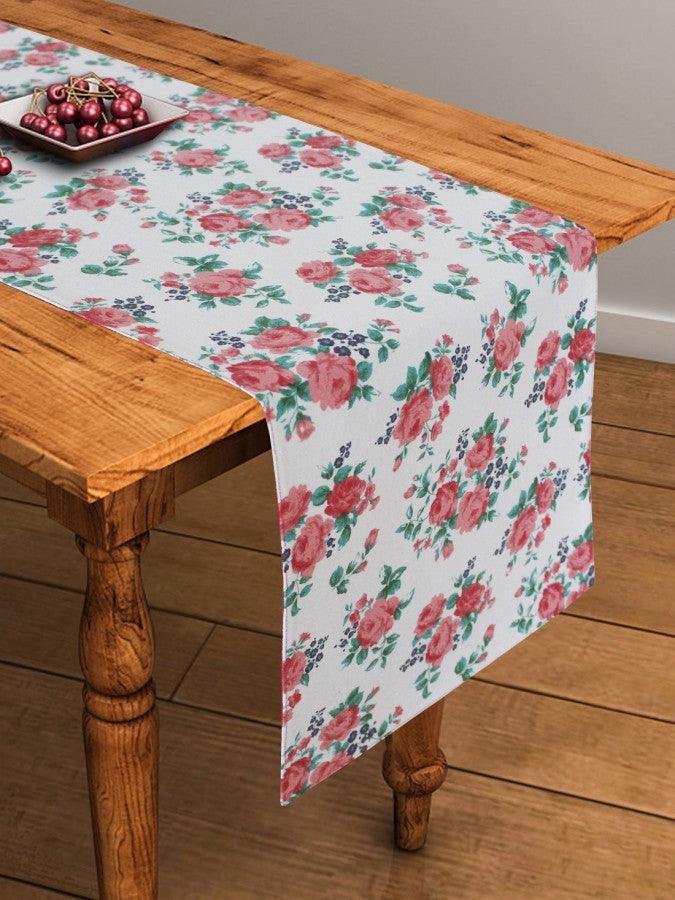Cotton Small Pink Rose 152cm Length Table Runner Pack Of 1 freeshipping - Airwill