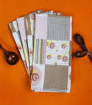 Cotton Check Flower Kitchen Towels Pack Of 4 freeshipping - Airwill