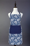 Cotton Blue Paisley Free Size Apron Pack of 1 freeshipping - Airwill