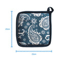 Cotton Blue Paislay Pot Holders Pack Of 3 freeshipping - Airwill