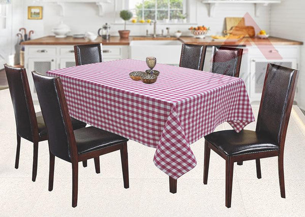 Cotton Gingham Check Rose 6 Seater Table Cloths Pack Of 1 freeshipping - Airwill