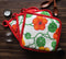 Cotton Green and Orange Flower With Red Piping Pot Holders Pack Of 3 freeshipping - Airwill
