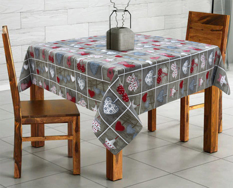 Cotton Xmas Heart 2 Seater Table Cloths Pack Of 1 freeshipping - Airwill