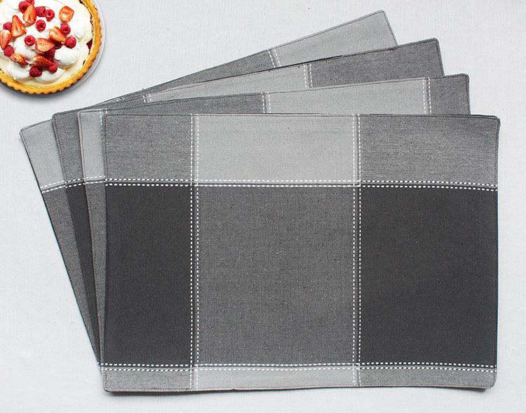 Cotton 4 Way Dobby Grey Table Placemats Pack Of 4 freeshipping - Airwill
