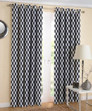 Cotton Classic Diamond Black 7ft Door Curtains Pack Of 2 freeshipping - Airwill