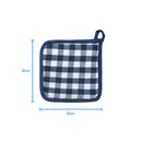 Cotton Gingham Check Blue Pot Holders Pack Of 3 freeshipping - Airwill