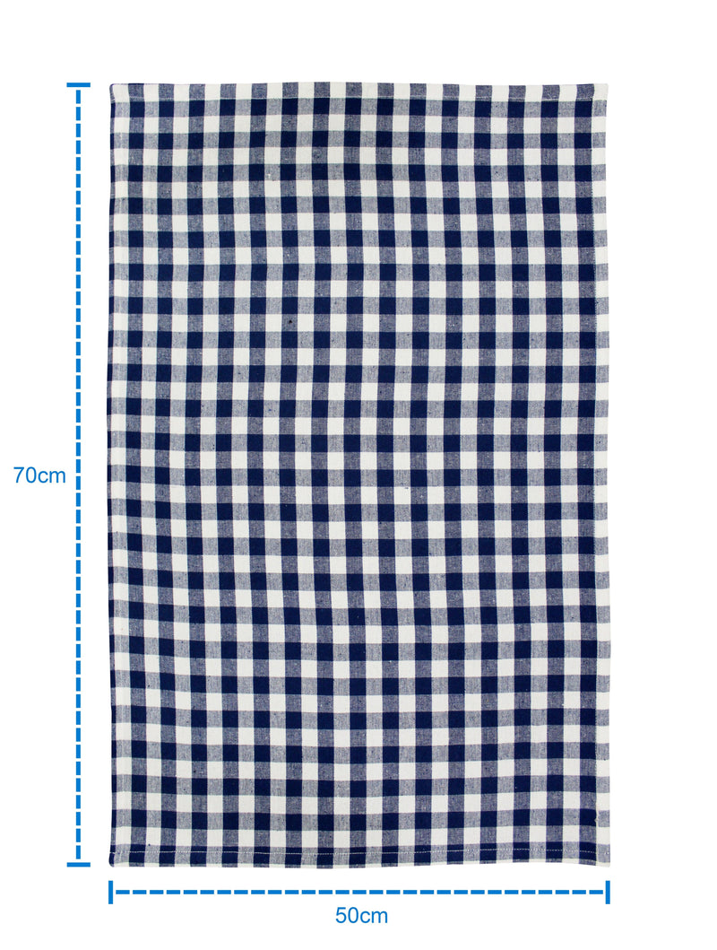 Cotton Gingham Check Blue Kitchen Towels Pack Of 4 freeshipping - Airwill