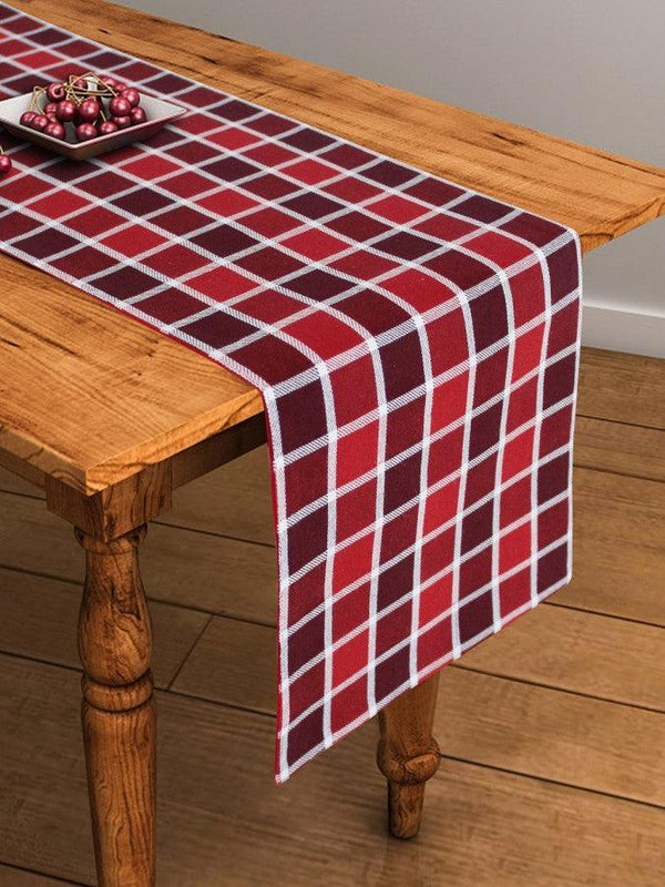 Cotton Xmas Check 152cm Length Table Runner Pack Of 1 freeshipping - Airwill