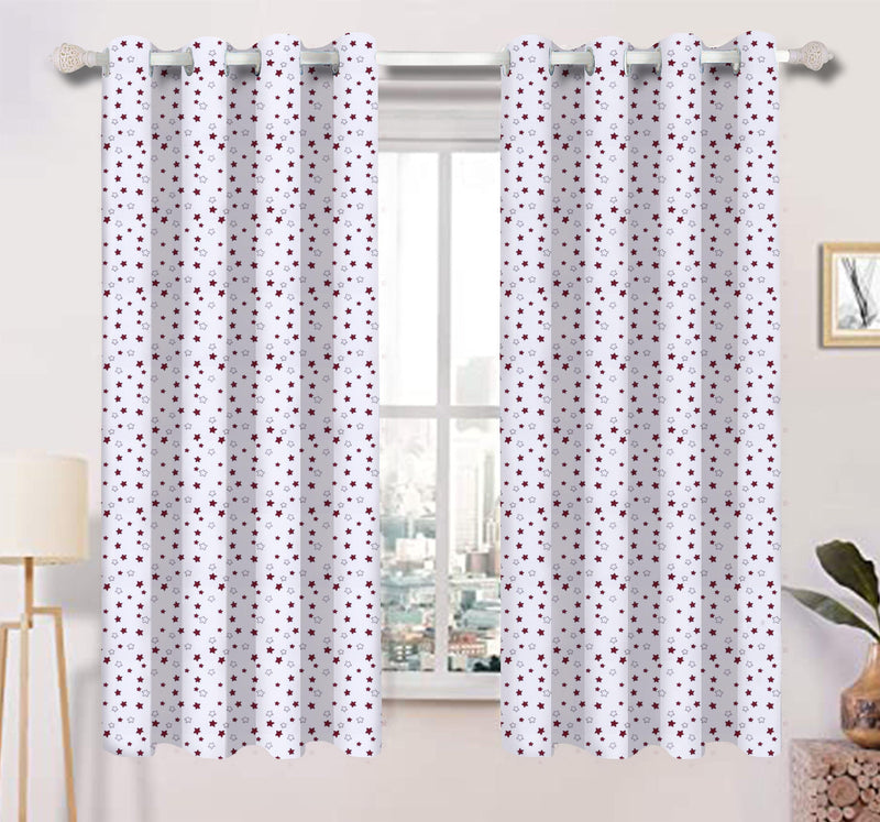 Cotton Ricco Star 5ft Window Curtains Pack Of 2 freeshipping - Airwill