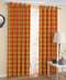 Cotton Iran Check Orange 7ft Door Curtains Pack Of 2 freeshipping - Airwill