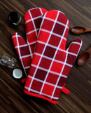 Cotton Xmas Check Oven Gloves Pack Of 2 freeshipping - Airwill