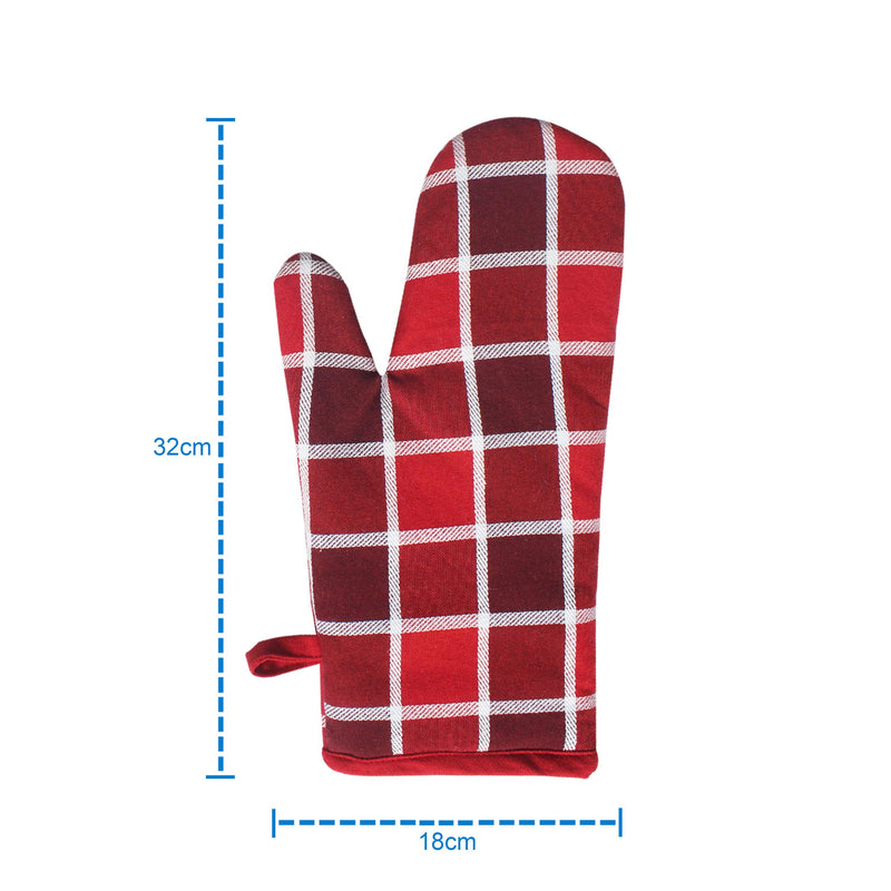 Cotton Xmas Check Oven Gloves Pack Of 2 freeshipping - Airwill