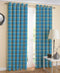 Cotton Iran Check Blue 7ft Door Curtains Pack Of 2 freeshipping - Airwill