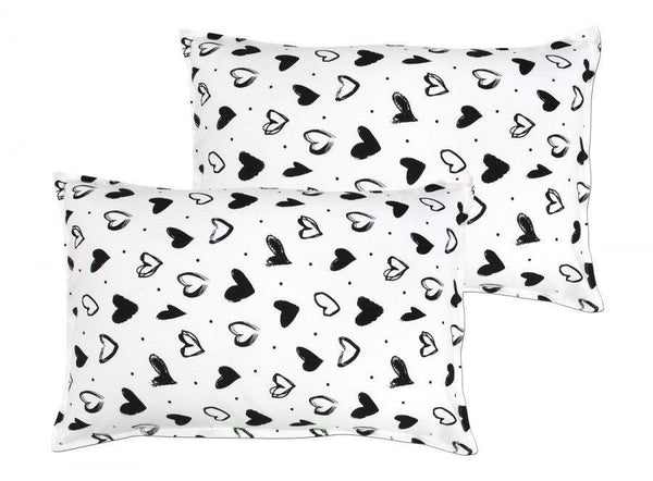 Cotton White Heart Pillow Covers Pack Of 2 freeshipping - Airwill