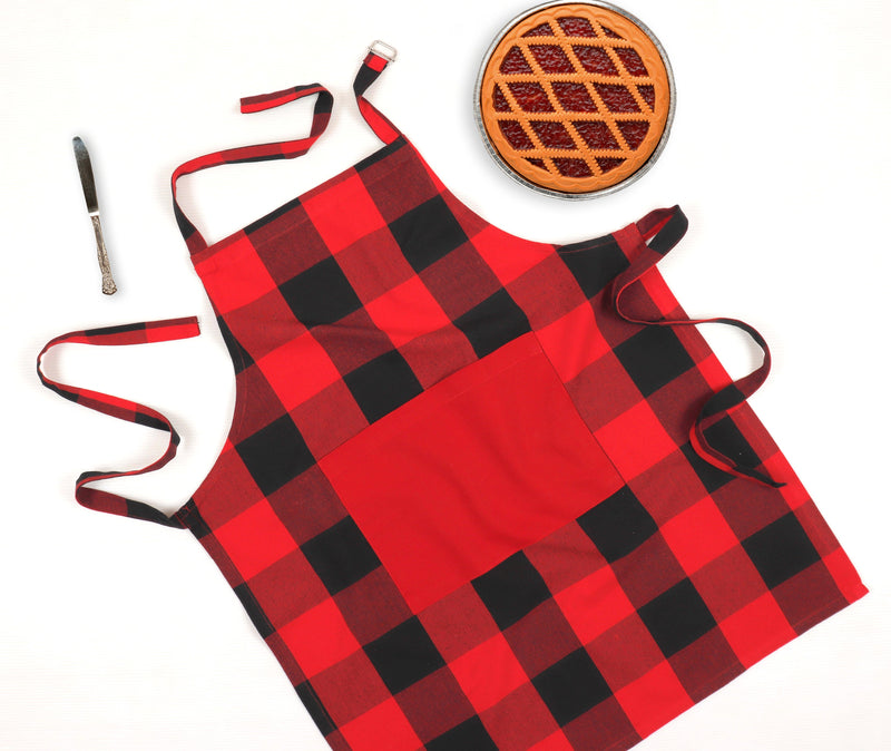 Cotton Big Check Free Size Apron Pack of 1 freeshipping - Airwill
