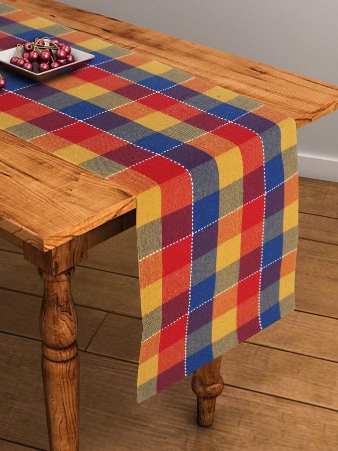 Cotton Adukalam Check 152cm Length Table Runner Pack Of 1 freeshipping - Airwill