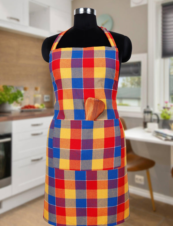Cotton Adukalam Check Free Size Apron Pack Of 1 freeshipping - Airwill