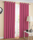 Cotton Pink Polka Dot 7ft Door Curtains Pack Of 2 freeshipping - Airwill