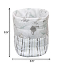 Cotton Grey Stripe Leaf Fruit Basket Pack Of 1 freeshipping - Airwill