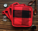 Cotton Big Check With Red Piping Pot Holders Pack Of 3 freeshipping - Airwill