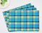 Cotton Iran Check Blue Table Placemats Pack Of 4 freeshipping - Airwill