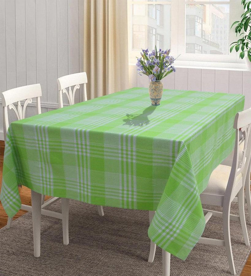 Cotton Track Dobby Green 4 Seater Table Cloths Pack Of 1 freeshipping - Airwill