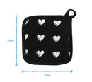 Cotton Black Heart Pot Holders Pack Of 3 freeshipping - Airwill