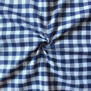 Cotton Gingham Check Blue 9ft Long Door Curtains Pack Of 2 freeshipping - Airwill