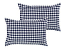 Cotton Gingham Check Blue Pillow Covers Pack Of 2 freeshipping - Airwill
