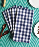 Cotton Gingham Check Blue Kitchen Towels Pack Of 4 freeshipping - Airwill