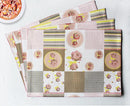 Cotton Check Flower Table Placemats Pack Of 4 freeshipping - Airwill
