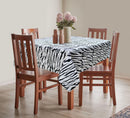 Cotton White Tiger Stripe 4 Seater Table Cloths Pack Of 1 freeshipping - Airwill