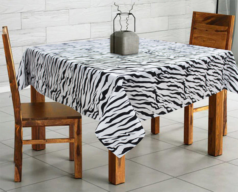 Cotton White Tiger Stripe 2 Seater Table Cloths Pack Of 1 freeshipping - Airwill
