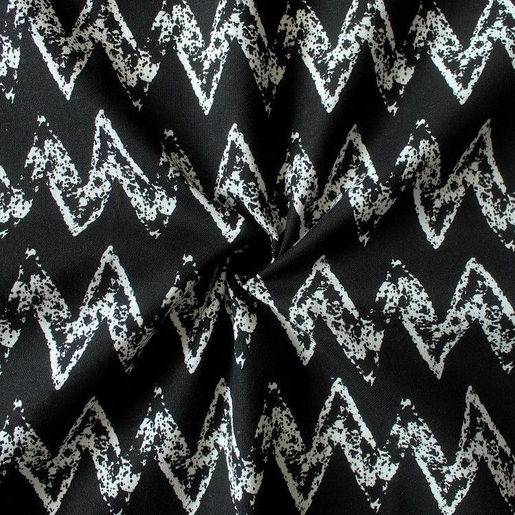 Cotton Black Zig-Zag 7ft Door Curtains Pack Of 2 freeshipping - Airwill