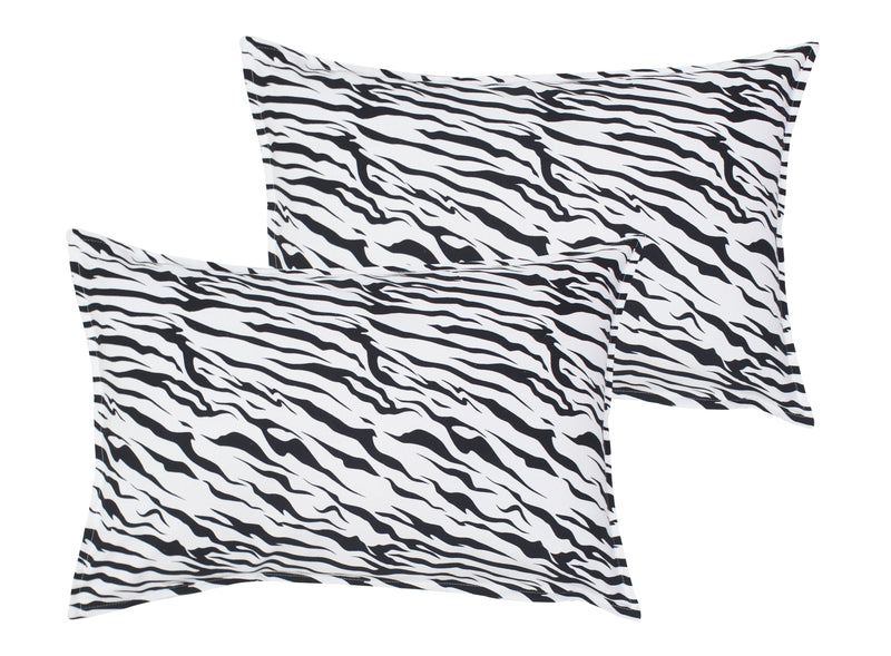 Cotton White Tiger Stripe Pillow Covers Pack Of 2 freeshipping - Airwill