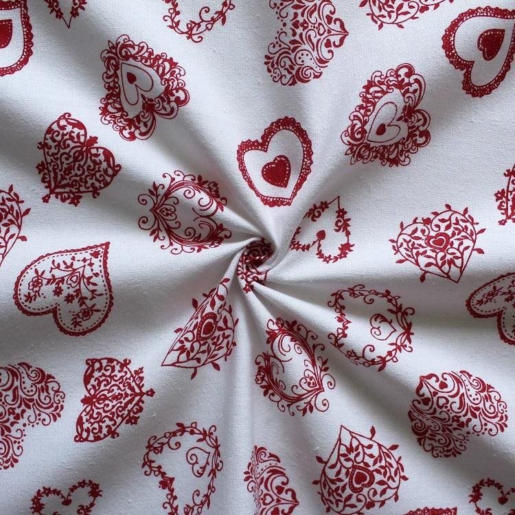 Cotton Red Heart with Border 2 Seater Table Cloths Pack of 1 freeshipping - Airwill
