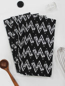 Cotton Black Zig-Zag Kitchen Towels Pack Of 4 freeshipping - Airwill
