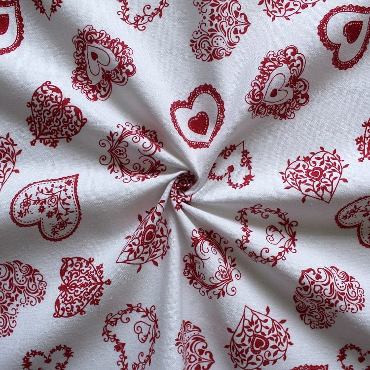 Cotton Red Heart with Border 8 Seater Table Cloths pack of 1 freeshipping - Airwill