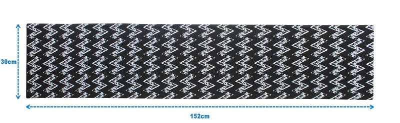 Cotton Zig-Zag Black 152cm Length Table Runner Pack Of 1 freeshipping - Airwill