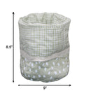 Cotton Light Green Check Fruit Basket Pack Of 1 freeshipping - Airwill