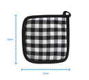 Cotton Gingham Check Black Pot Holders Pack Of 3 freeshipping - Airwill