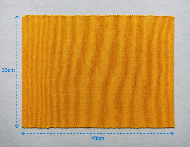 Cotton Solid Golden Yellow Table Placemats Pack Of 4 freeshipping - Airwill