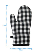 Cotton Gingham Check Black Oven Gloves Pack Of 2 freeshipping - Airwill