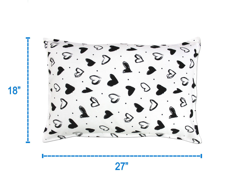 Cotton White Heart Pillow Covers Pack Of 2 freeshipping - Airwill