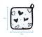 Cotton White Heart Pot Holders Pack Of 3 freeshipping - Airwill