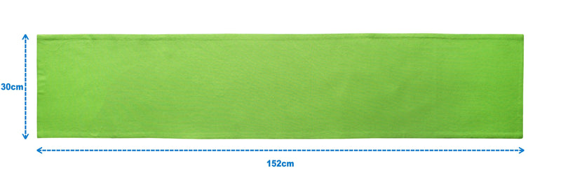 Cotton Solid Apple Green 152cm Length Table Runner Pack Of 1 freeshipping - Airwill