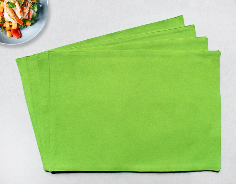 Cotton Solid Apple Green Table Placemats Pack of 4 freeshipping - Airwill