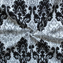 Cotton Black & White Damask Long 9ft Door Curtains Pack Of 2 freeshipping - Airwill