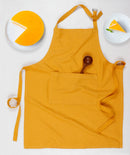 Cotton Solid Yellow Free Size Apron Pack Of 1 freeshipping - Airwill