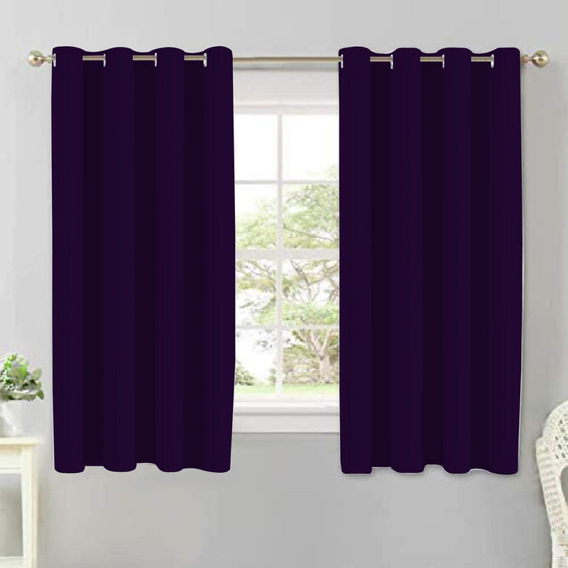 Cotton Solid Violet 5ft Window Curtains Pack Of 2 freeshipping - Airwill
